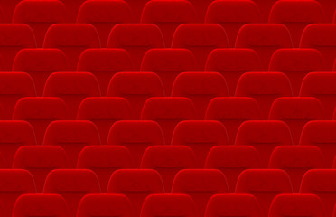 3d rendering. Luxurious Red cinema seat row background.