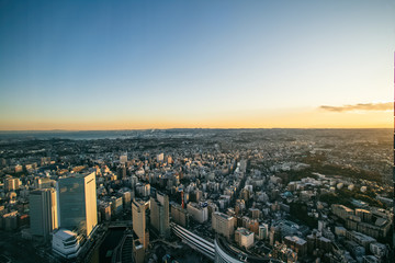 Scenic cityscape of Yokohama Japan