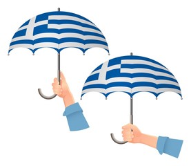 Greece flag umbrella