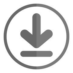 Gray DOWNLOAD button. Vector icon.