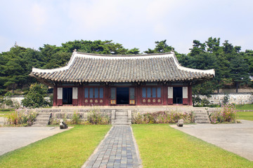 Fototapeta na wymiar Ancient pavilion of the Koryo period, Kaesong City, North Korea