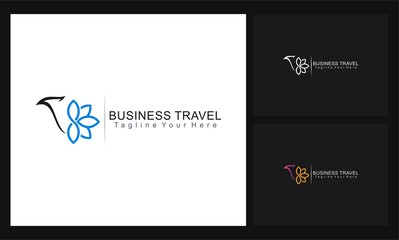 eagle & flower concept design business travel logo