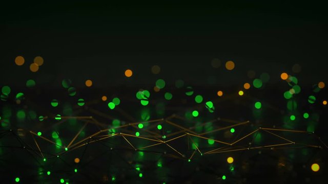 Green futuristic shape of network