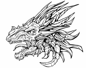 The head of a snarling dragon