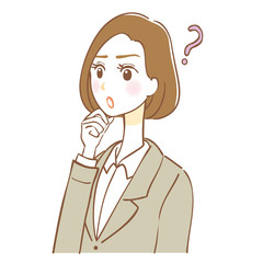 Illustration of a businesswoman wondering