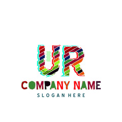 Inital UR colorful modern design template logo