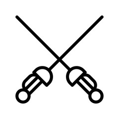 Icon fencing in outline style. vector illustration and editable stroke. Isolated on white background.