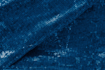 Blue sparkling abstract background.  Color of the year 2020 concept.