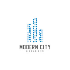 Fototapeta premium Modern City Logo Design Vector Template, Real estate Logo Concept, Emblem, Design Concept, Creative Symbol, Icon