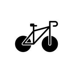 Icon bicycle in glyph style. vector illustration and editable stroke. Isolated on white background.