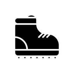 Icon mountain shoes in glyph style. vector illustration and editable stroke. Isolated on white background.