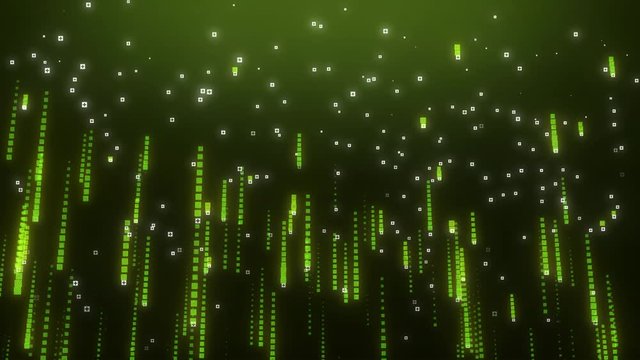Falling binary numbers code rain. Algorithm digital with the matrix style. abstract future tech concept of traffic communication and transfer data stream. Seamless loop animation 4K background.