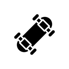Icon skateboard in glyph style. vector illustration and editable stroke. Isolated on white background.