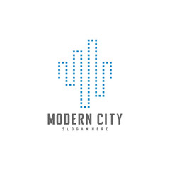 Modern City Logo Design Vector Template, Real estate Logo Concept, Emblem, Design Concept, Creative Symbol, Icon
