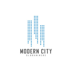 Modern City Logo Design Vector Template, Real estate Logo Concept, Emblem, Design Concept, Creative Symbol, Icon