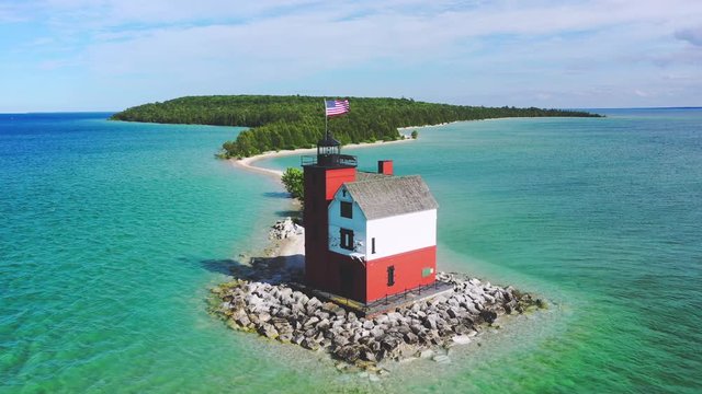 Mackinac Island Lighthouse in northern Michigan.