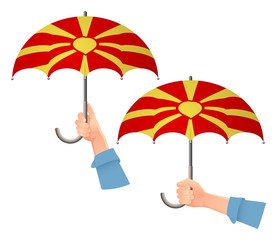 Macedonia flag umbrella