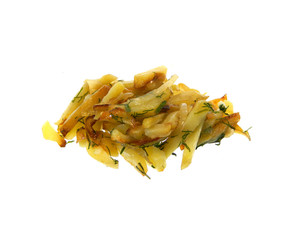 fried potatoes isolated on white background