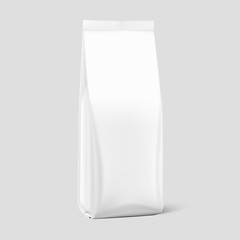 Realistic food bag on grey background. Isometric view. Vector illustration. Can be use for template your design, presentation, promo, ad. EPS 10.	