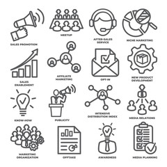 Advertising and marketing line icons Pack 2
