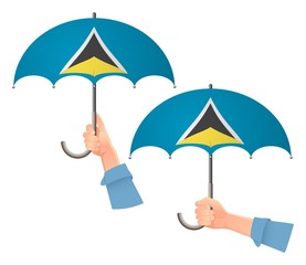 Saint Lucia flag umbrella