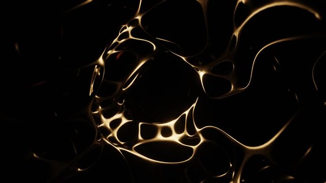 golden tunnel background, 3d gold pattern animation, abstract 4k loop