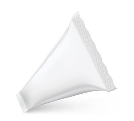 Blank mockup of flow pack. Vector illustration isolated on white background. It can be used in the adv, promo, package, etc. EPS10.	