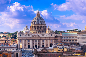 Fototapeta na wymiar St Peter's basilica in Vatican. Rome