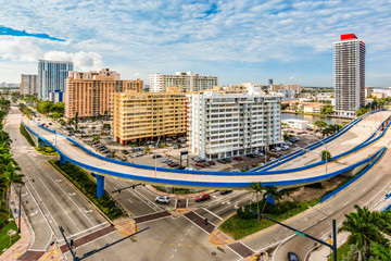 Hollywood, Florida. Downtown centre of Hallandale.