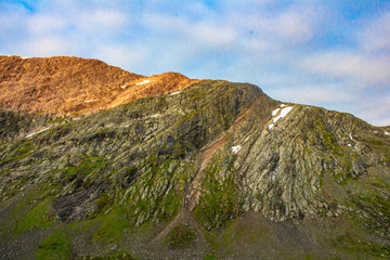 Mountain view on a sunny summer day in Norway