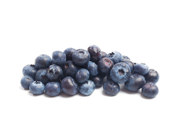 Blueberries isolated on white background.