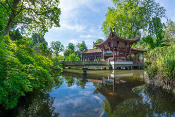 Fototapeta na wymiar Chinese garden in Frankfurt