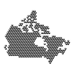 Canada map from 3D black cubes isometric abstract concept, square pattern, angular geometric shape. Vector illustration.