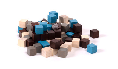Wooden toy cubes, isolated