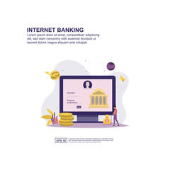 Fototapeta premium Internet banking concept vector illustration flat design for presentation, social media promotion, banner, and more