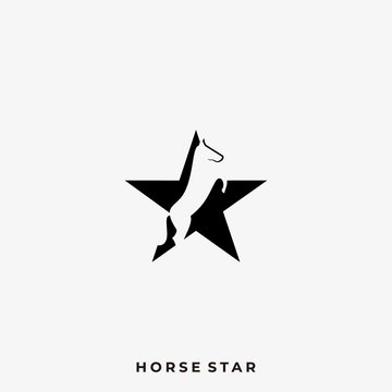 Horse Star Illustration Vector Template