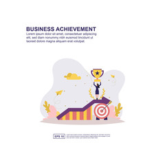 Business achievement concept vector illustration flat design for presentation, social media promotion, banner, and more