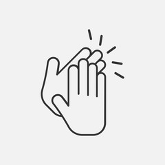 Clap icon isolated on white background. Vector illustration.