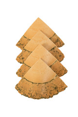 Japanese rice cracker Senbei on white background.