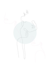 Abstract Woman face one line drawing. Portrait minimalist style. vector illustration 
