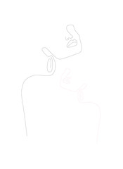 Abstract Woman face one line drawing. Portrait minimalist style. vector illustration 