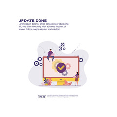 Update done concept vector illustration flat design for presentation, social media promotion, banner, and more