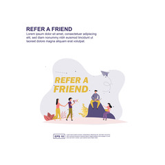 Refer a friend concept vector illustration flat design for presentation, social media promotion, banner, and more