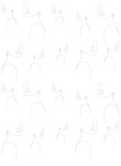 abstract vector illustration portrait of woman. minimalistic portrait. continuous line, pattern