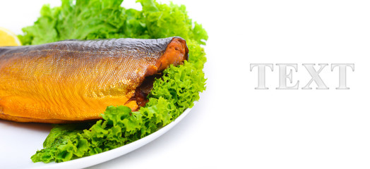 Smoked salmon on a platter