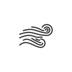 Wind, weather line icon. linear style sign for mobile concept and web design. Wind blow outline vector icon. Symbol, logo illustration. Vector graphics