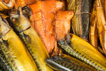 smoked fish in market