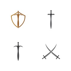 Sword logo vector flat design