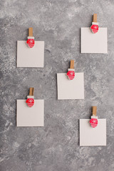 Christmas card forms on a grey concrete background