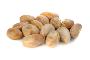 Fresh ripe jackfruit or sweet yellow jackfruit ripe, Kerala Jackfruit (Artocarpus heterophyllus) isolated on white background. Tropical Thai fruit.